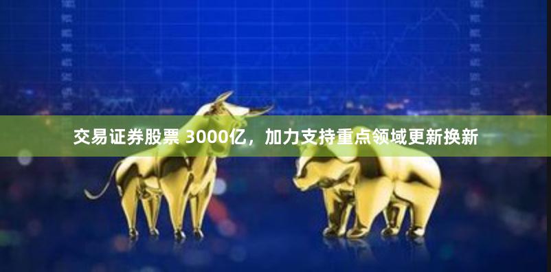 交易证券股票 3000亿，加力支持重点领域更新换新